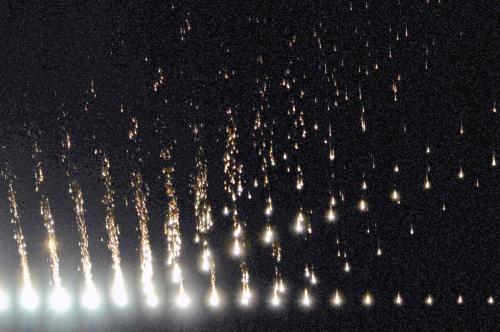 The fragmentation of the Novato meteorite on Oct. 17, 2012, as depicted in a horizontally mirrored image to show the progression of the event (from left to right). (Robert P. Moreno Jr., Jim Albers and Peter Jenniskens/NASA-SETI)